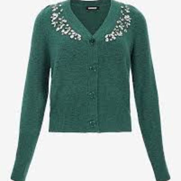 Express Embellished Faux Button-Up Cardigan - Picture 11 of 16